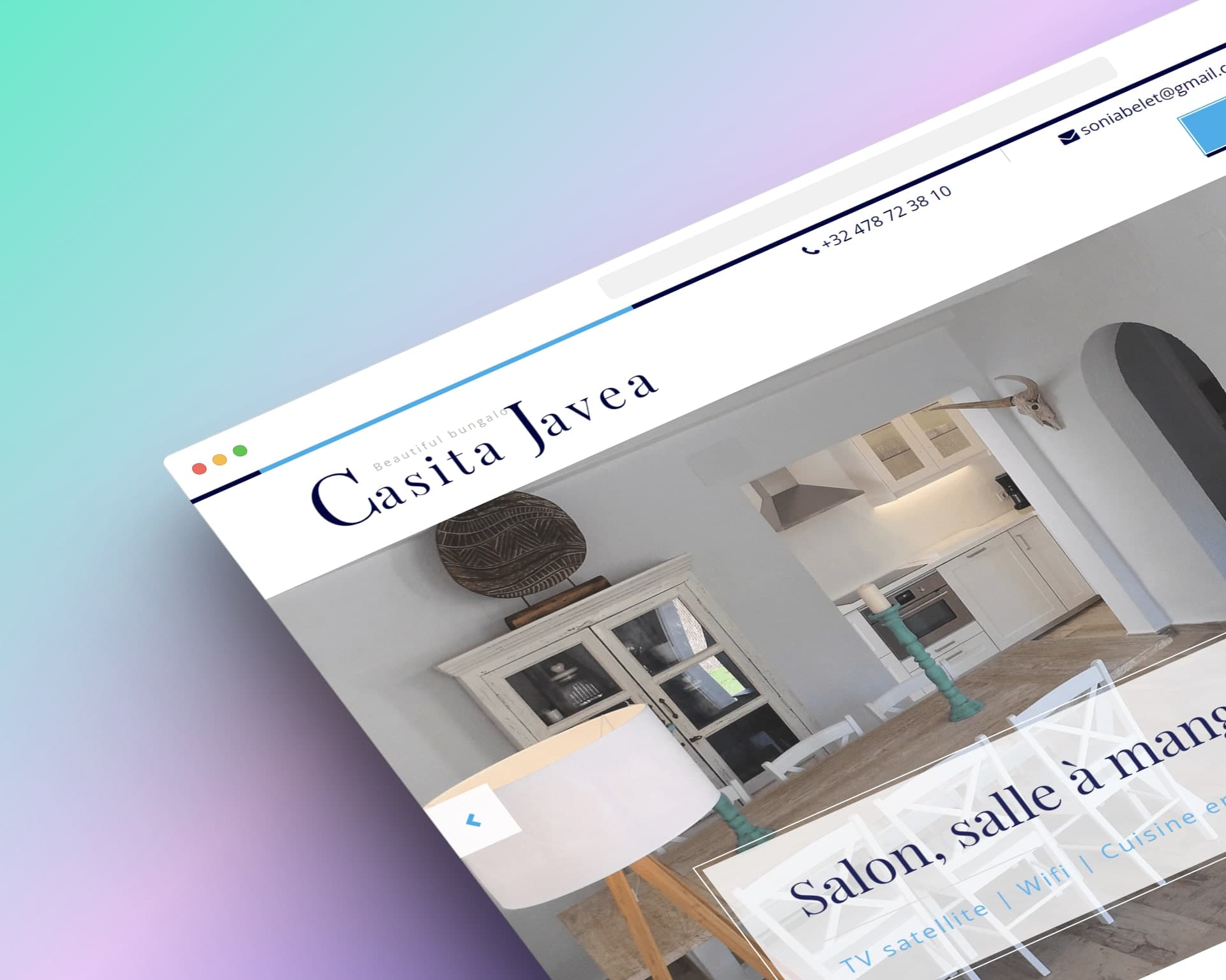 Site vitrine Casita Javea — maison de vacances avec système de réservation en ligne